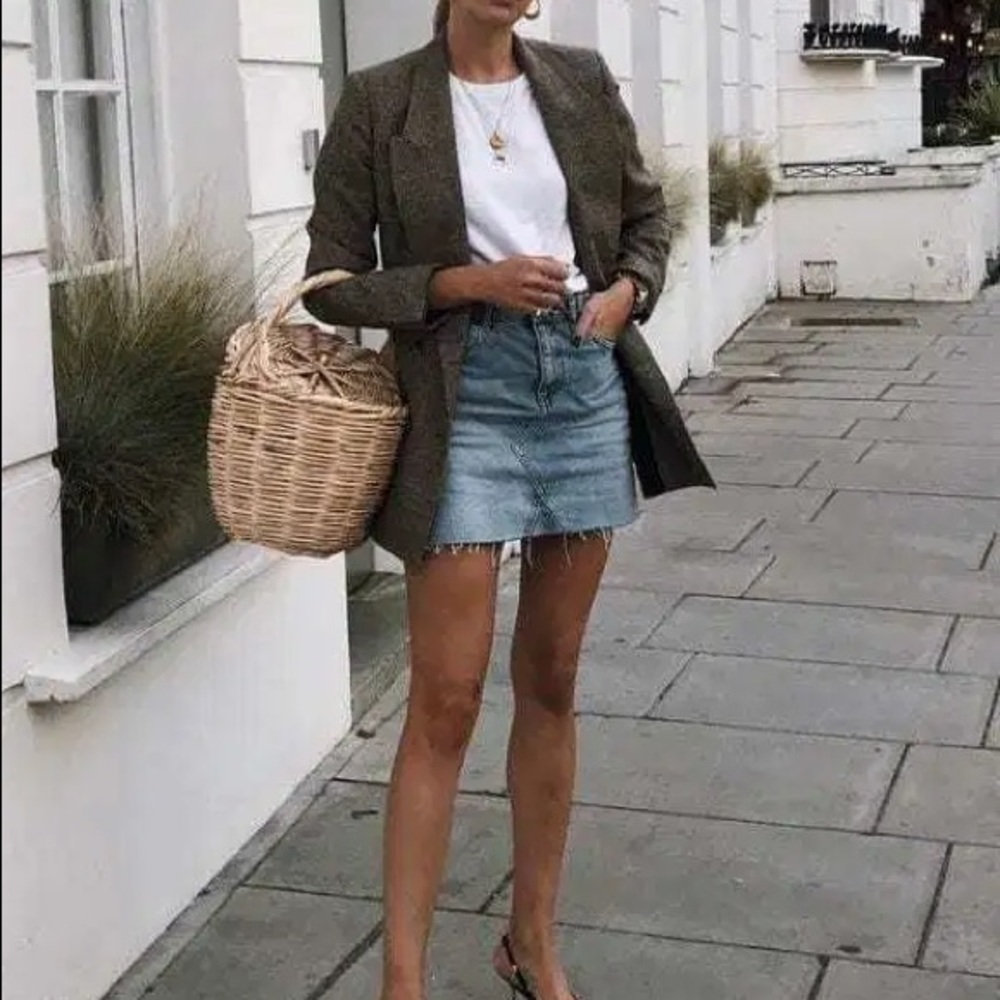 Zadig & Voltaire denim cutoff mini skirt sz small